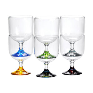 PARTY WATER/WINE GLASS - Colors Base- 6 UN