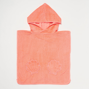 BEACH HOODED TOWEL OCEAN TREASURE NEON ROSE