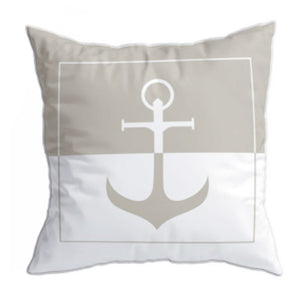 "SANTORINI CUSHION 40X40 - ANCHOR & STRIPES
BEIGE - WITH STUFFING SET 2 U"