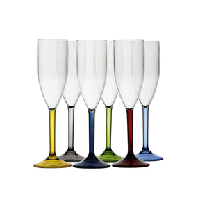 PARTY CHAMPAGNE GLASS - COLORS BASE - 6 UN