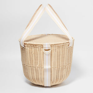 ROUND PICNIC COOLER BASKET NATURAL