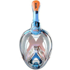 FULL FACE SNORKELING MASK UNICA JUNIOR TRANSP. SILICONE BLUE/ORANGE