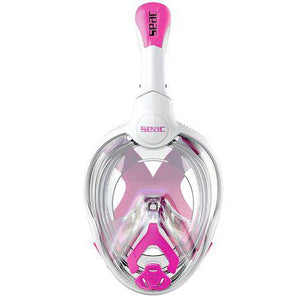 FULL FACE SNORKELING MASK UNICA JUNIOR TRANSP. SILICONE WHITE/PINK