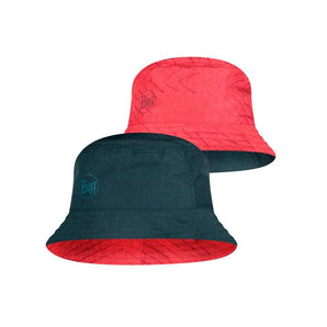 TRAVEL BUCKET HAT COLLAGE RED- BLACK S/M